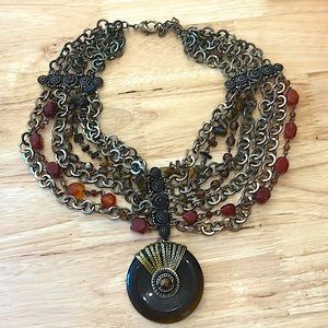 Amber and gold necklace